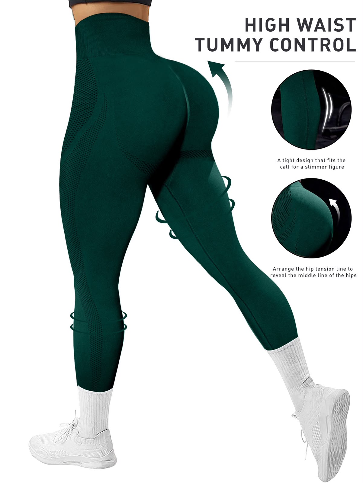 Slayform Legging Feminina de Cintura Alta Cor Sólida Sem Costura para Fitness Diário