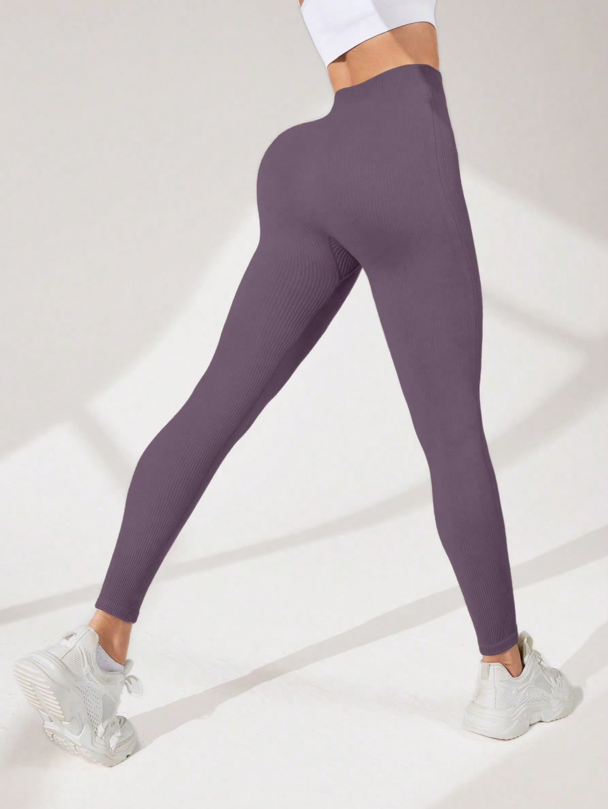 Velisys Conjunto de 2 Peças de Leggings Esportivas Casuais Sem Costura de Cor Sólida…